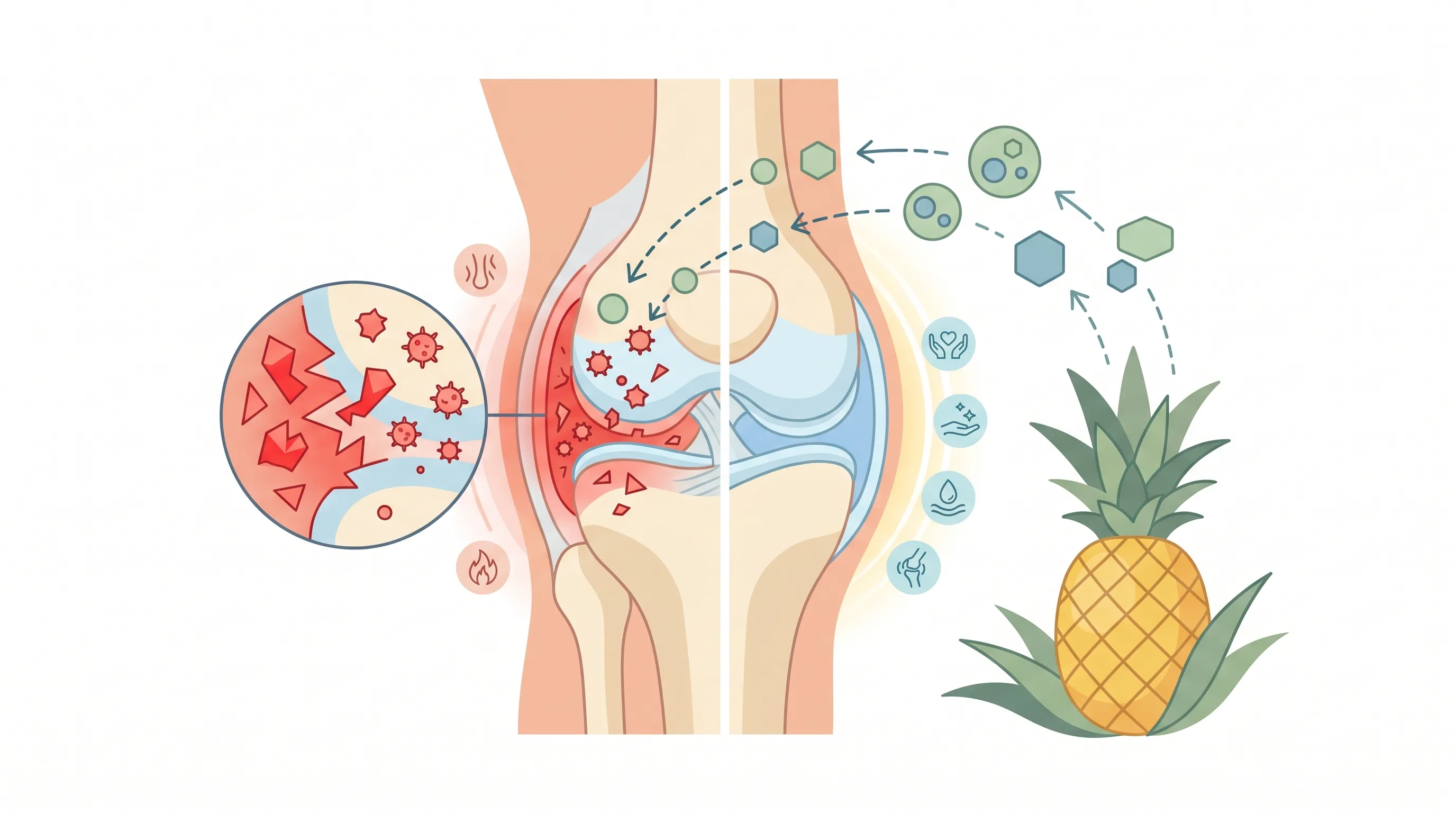 Bromelina para la inflamación articular: usos, dosis y evidencia